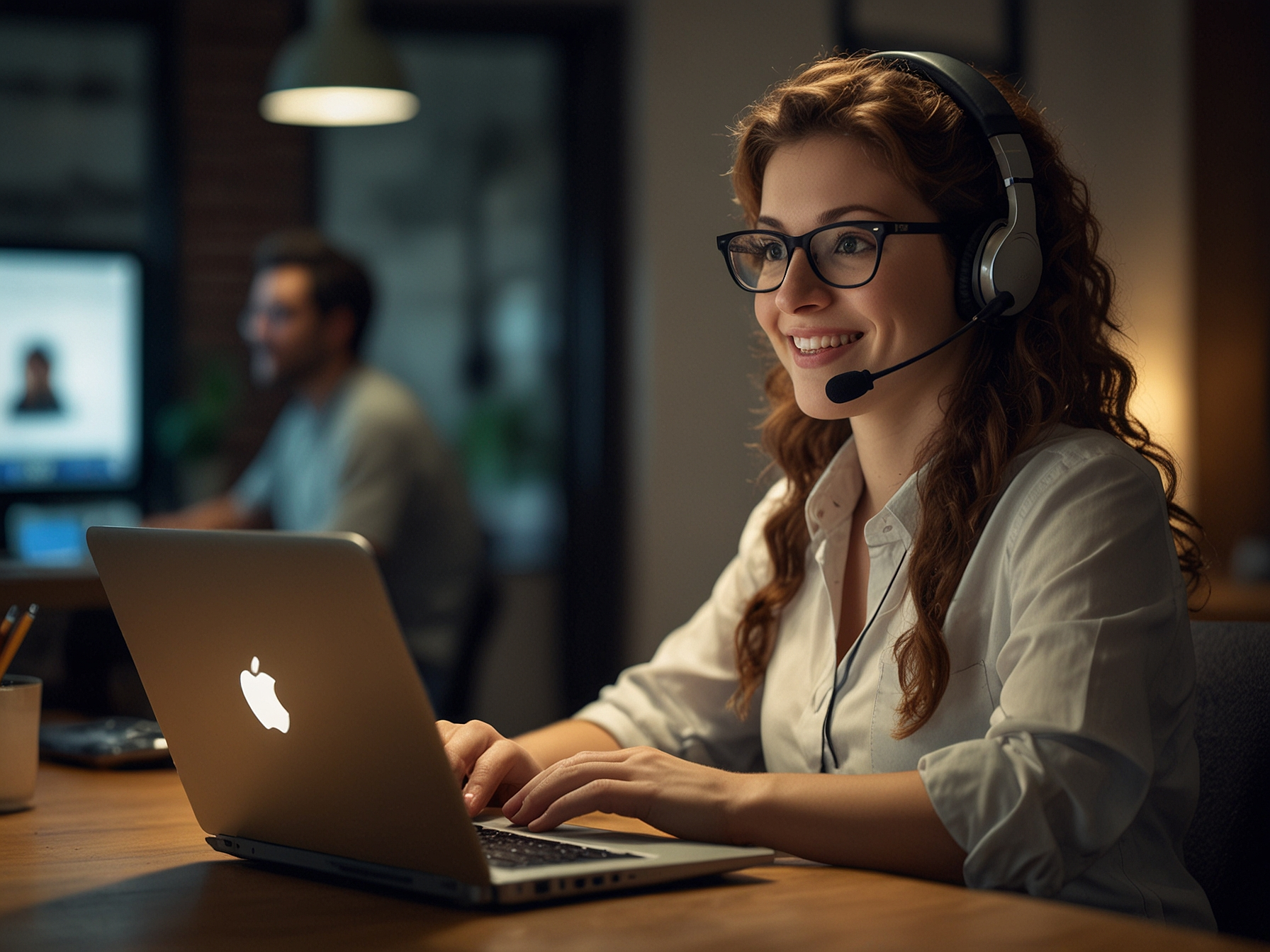 Customer support assisting a new user